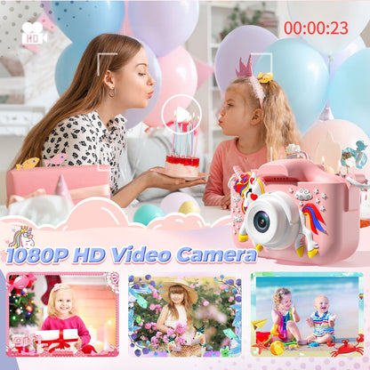 JoyStone Kids Camera Toys with 1080P Video for 3-12 Year Old, Chritmas Birthday Gifts for Kids, 32GB SD Card & Silicone Cover