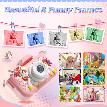 JoyStone Kids Camera Toys with 1080P Video for 3-12 Year Old, Chritmas Birthday Gifts for Kids, 32GB SD Card & Silicone Cover