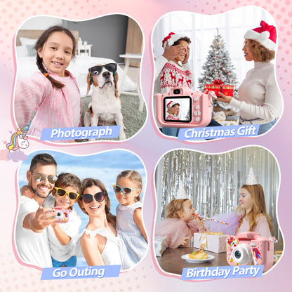 JoyStone Kids Camera Toys with 1080P Video for 3-12 Year Old, Chritmas Birthday Gifts for Kids, 32GB SD Card & Silicone Cover