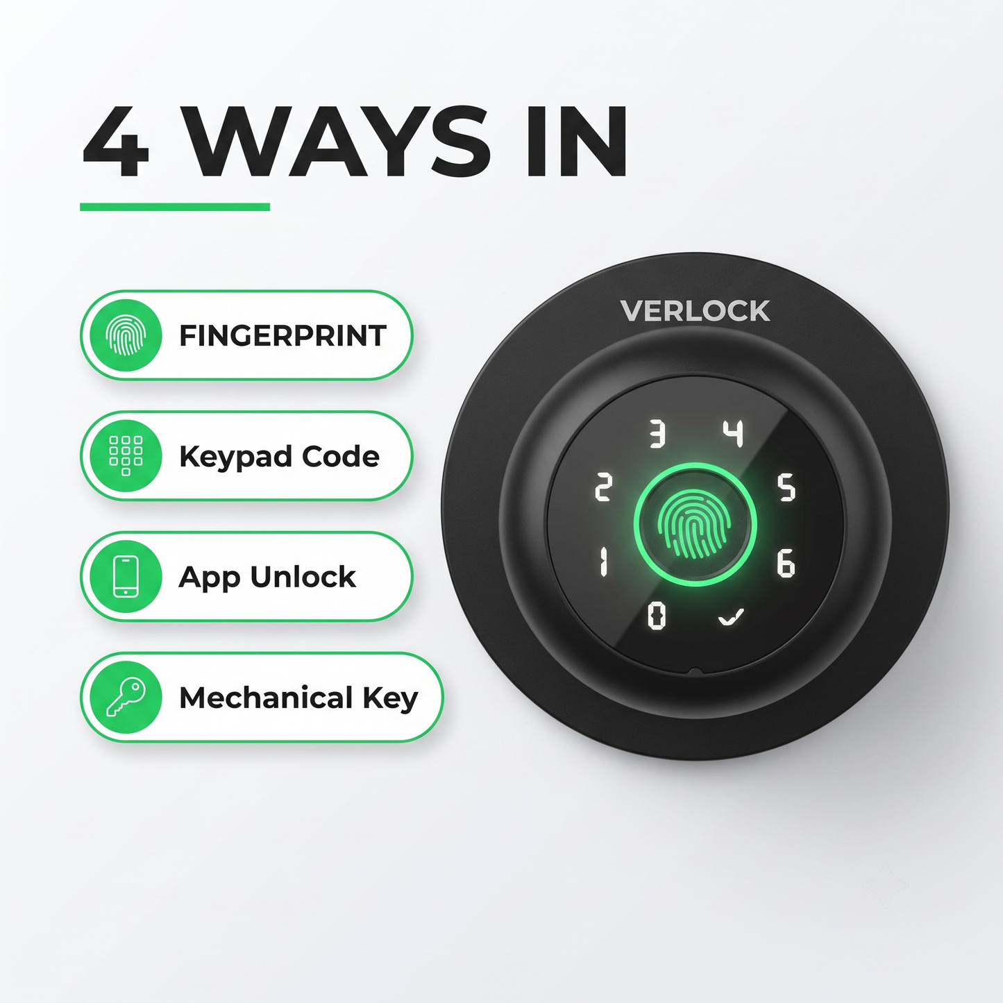 Verlock™ 4-in-1 Fingerprint Door Lock