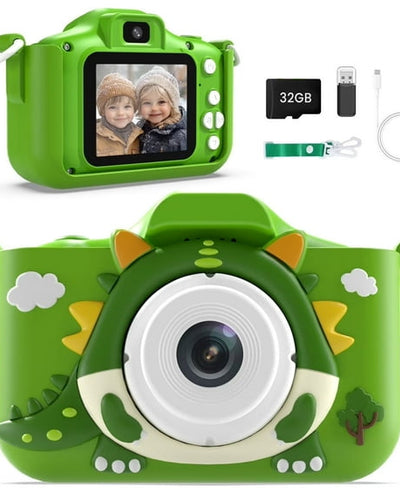 JoyStone Dinosaur Kids Camera Toys with 1080P Video for 3-12 Year Old, Chritmas Birthday Gifts for Kids, 32GB SD Card & Silicone Cover