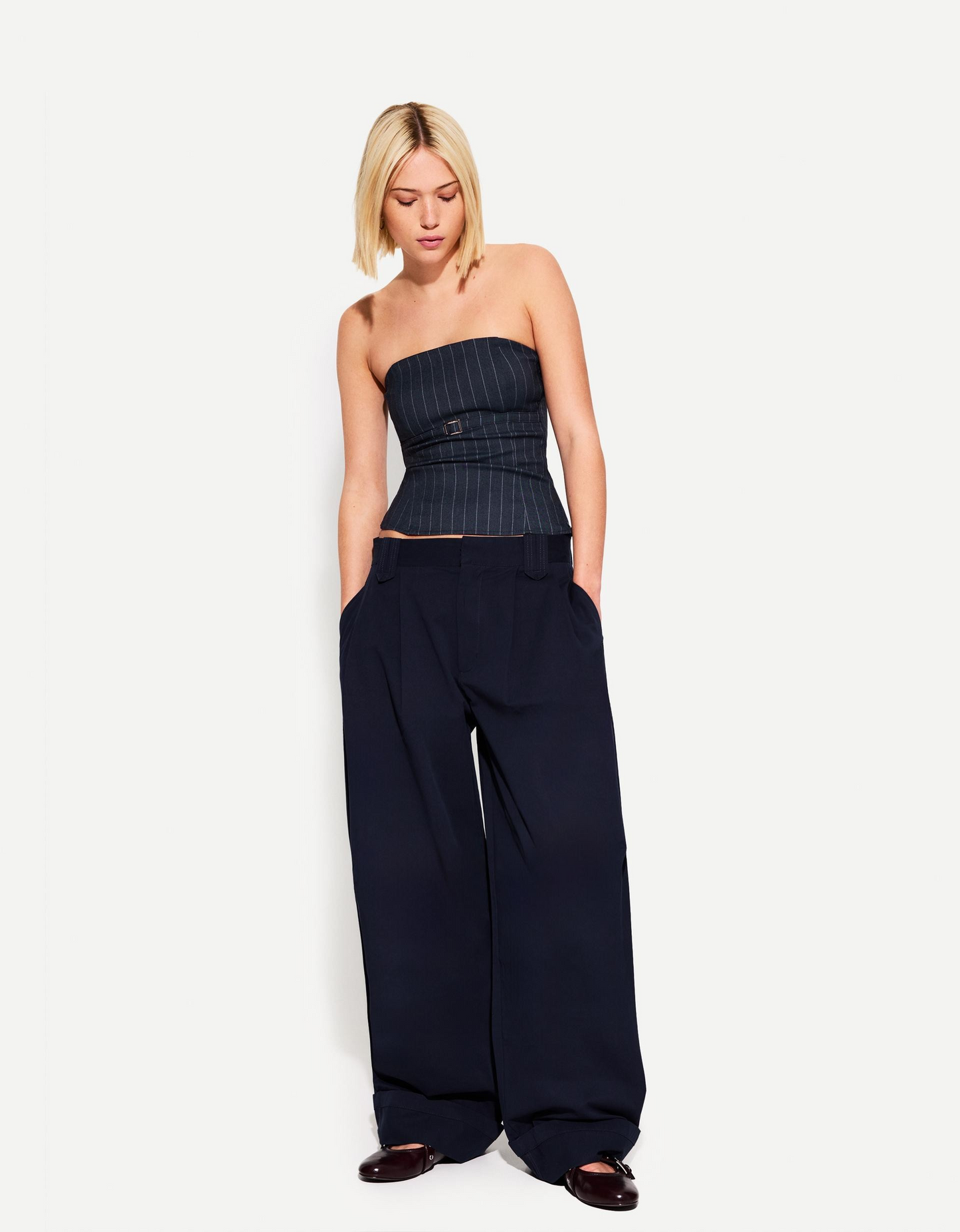Belted bandeau top